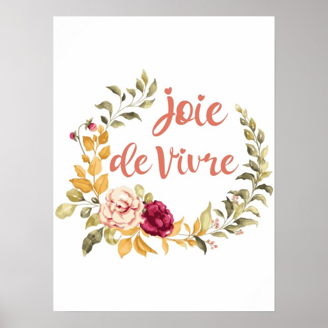 Póster Joie de Vivre French Saying (Frente)