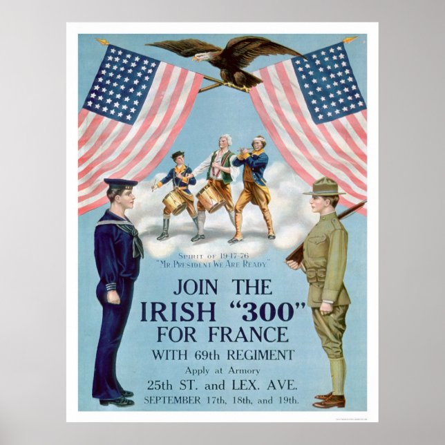 Póster Join the Irish "300" for France (US02064) (Frente)