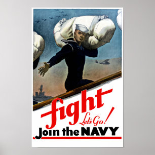 Póster Join The Navy -- WW2