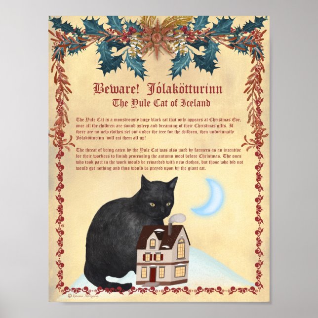Póster Jólakötturinn, leyenda ICELANDIC YULE CAT (Frente)