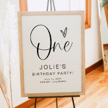 JOLIE Modern Boho One Heart First Birthday Welcome