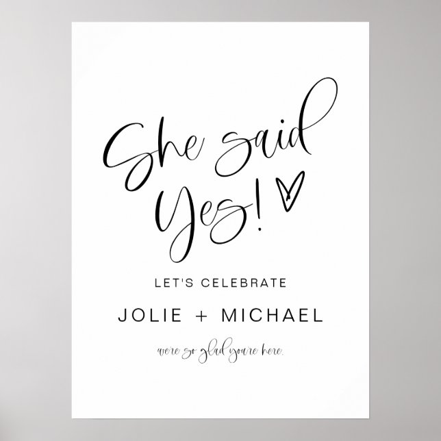 Póster JOLIE She Said Yes Engagement Party Welcome (Frente)