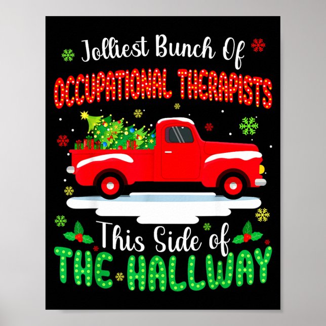Póster Jolliest Bunch Of Occupational Therasts Funny Chri (Frente)