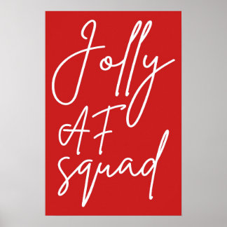 Póster Jolly AF Squad I - Divertido Adulto Navidad Fiesta