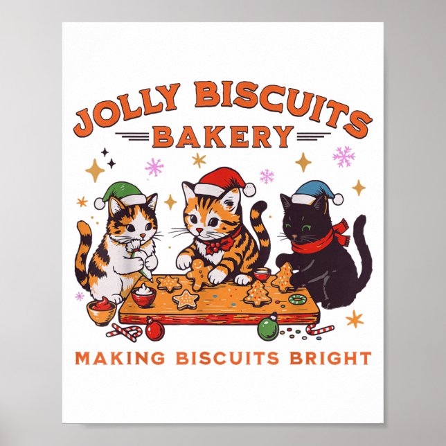 Póster Jolly Christmas Biscuits Bakery Baking Crew Xmas C (Frente)