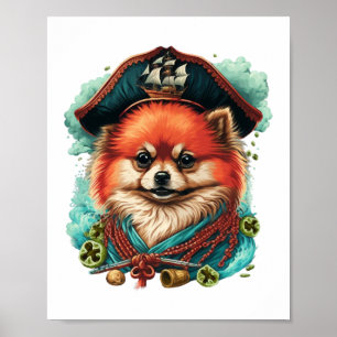 Póster jolly corgis en azul