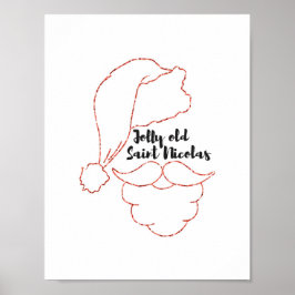 Póster Jolly Old Saint Nicolas Poster Purpurina rojo