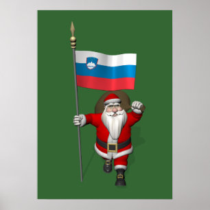 Póster Jolly Santa Visiting Eslovenia