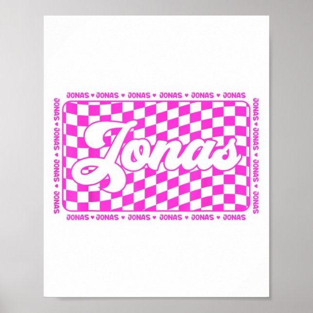 Póster Jonas Checkered Nombre Amo Jonas Hearts 80 (Frente)