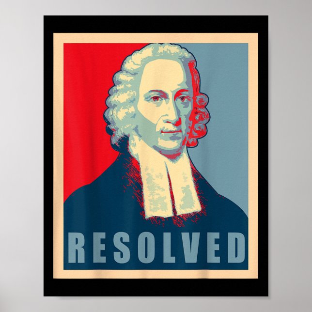 Póster Jonathan Edwards Resolved Calvinist Reformed  (Frente)