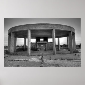Póster Jones Beach Gazebo (blanco y negro)