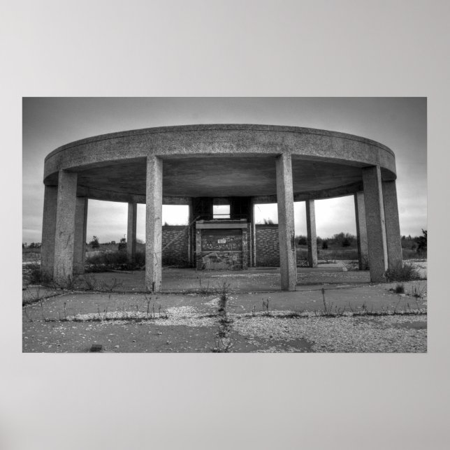 Póster Jones Beach Gazebo (blanco y negro) (Frente)