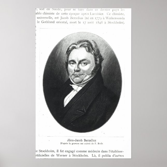 Póster Jons Jakob Berzelius (Frente)