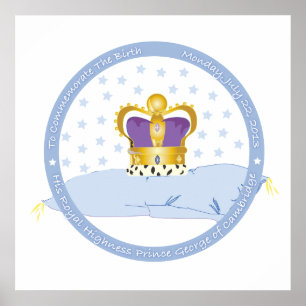 Póster Jorge de Cambridge Pillow y Corona