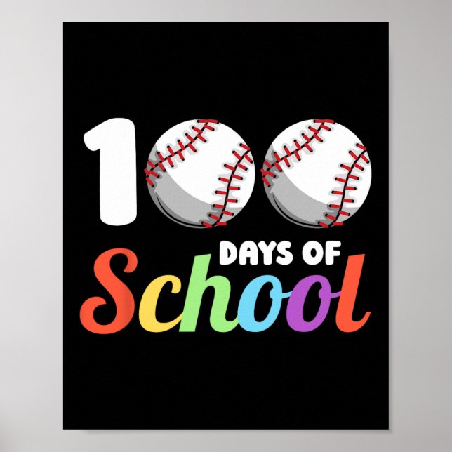 Póster Jornadas de Béisbol Escolar 100 días Estudiantes N (Frente)
