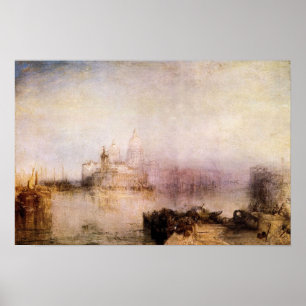 Póster José Turner - Dogana y Santa María en Venecia