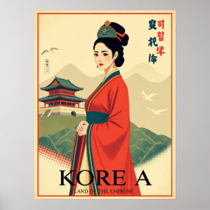 Póster Joseon Empress - Poster hanbok retro vintage