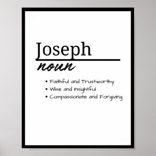Póster Joseph, definición de nombre personalizado de niño