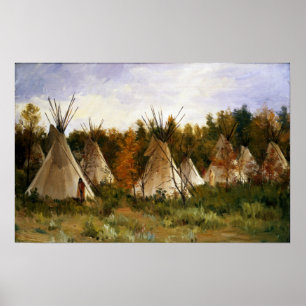 Póster Joseph Henry Sharp el campamento de verano