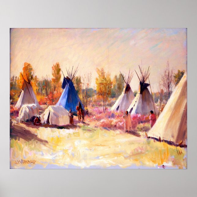 Póster Joseph Henry Sharp The Blue Tepee (Frente)