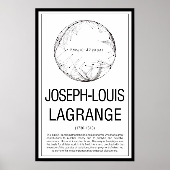 Póster Joseph Louis Lagrange Poster (Frente)
