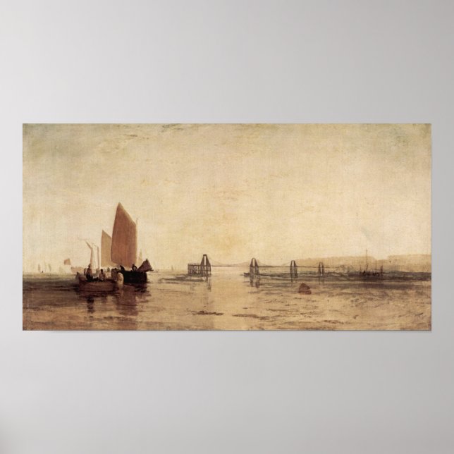 Póster Joseph Mallord Turner - muelle de cadena, Brighton (Frente)