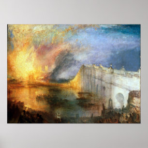Póster Joseph Mallord William Turner El incendio