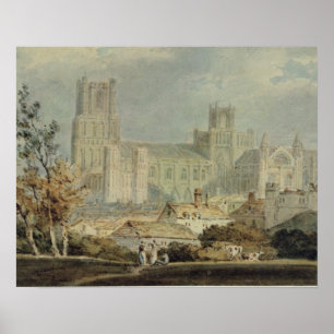 Póster Joseph Mallord William Turner   Vista de Ely Cathe