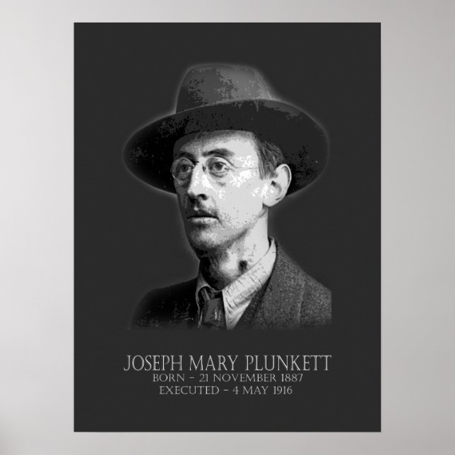 Póster Joseph Mary Plunkett Easter 1916 Republicano Irlan (Frente)
