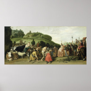 Póster Joseph recibe a su padre en Egipto, 1628