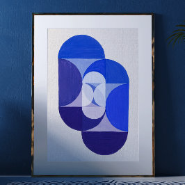 Póster Joseph Schillinger Key Blue. Resumen geométrico
