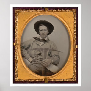 Póster Joseph Sharp, con un hacha, una sartén y una pisto