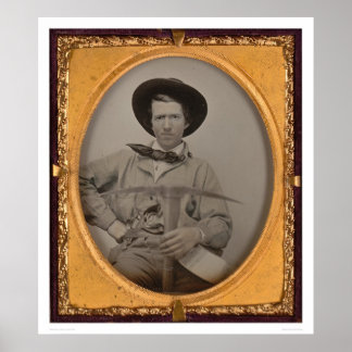 Póster Joseph Sharp, con un pico, sartén y pistola (40010