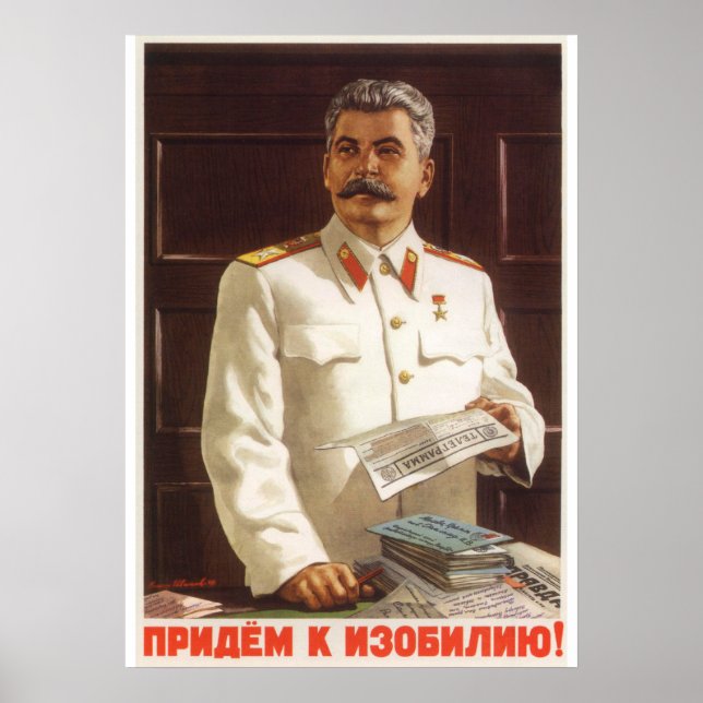 Póster Joseph Stalin, poster de propaganda soviético (Frente)