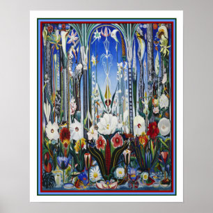 Póster Joseph Stella "flores Italia" 1931 16x20