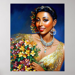 Póster Josephine Baker Floral Art