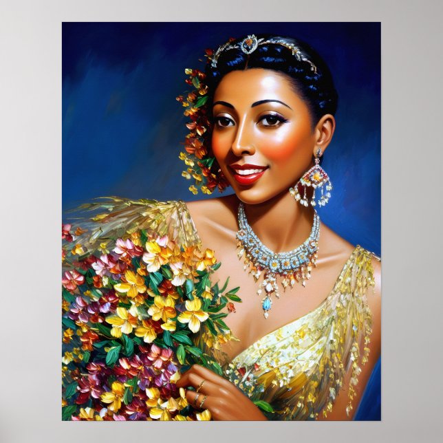 Póster Josephine Baker Floral Art (Frente)