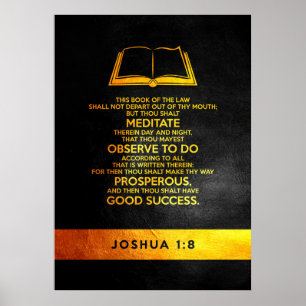 Póster Joshua 1:8 Biblia Verse