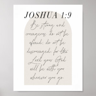 Póster Joshua 1:9 Guión mínimo para el arco pekinés