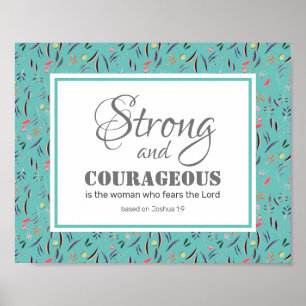 Póster Joshua 1:9   INSPIRADOR FUERTE Y VALIENTE