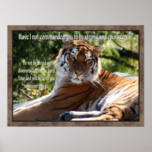Póster Joshua 1:9 Poster de tigres