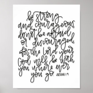 Póster Joshua 1:9 - Sé fuerte y valiente - Poster