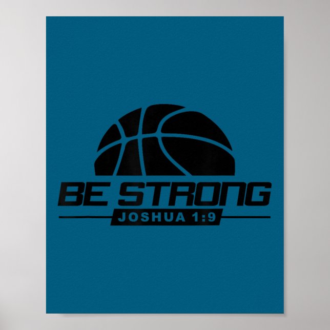 Póster Joshua 1_9-strong &amp; Courageous Basketball Them (Frente)