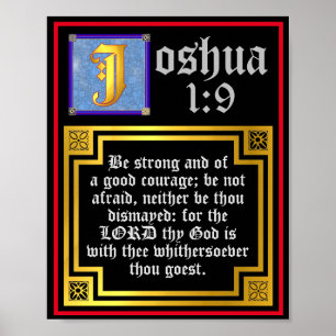 Póster Joshua 1:9 Verso de la Biblia del Antiguo Testamen