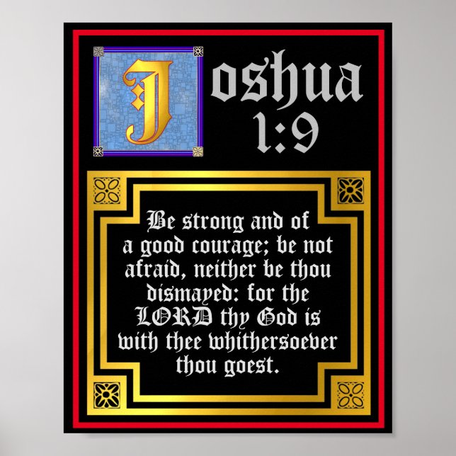 Póster Joshua 1:9 Verso de la Biblia del Antiguo Testamen (Frente)