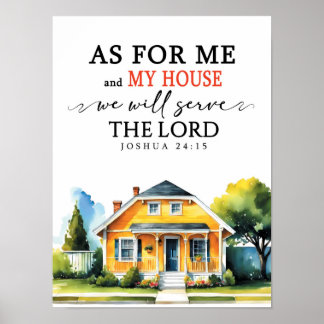 Póster joshua 24:15 As for me