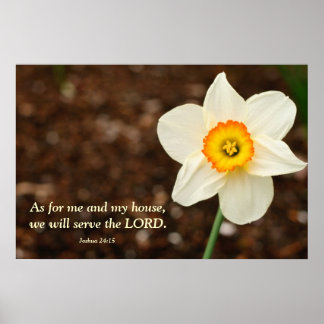 Póster Joshua 24:15 Biblia contra Daffodil