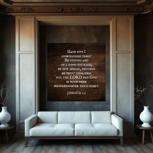Póster Joshua motivador 1:9 Verso de la Biblia del Rey Ja