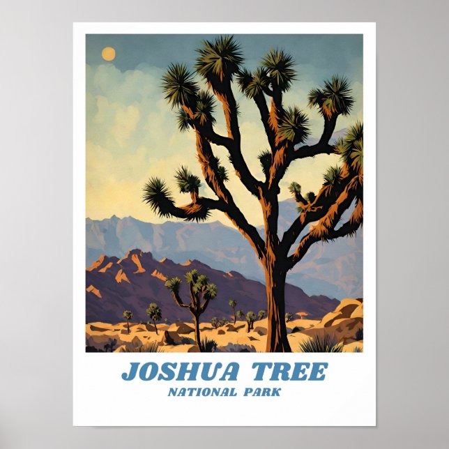 Póster Joshua Tree National Park ilustracion retro Class (Frente)