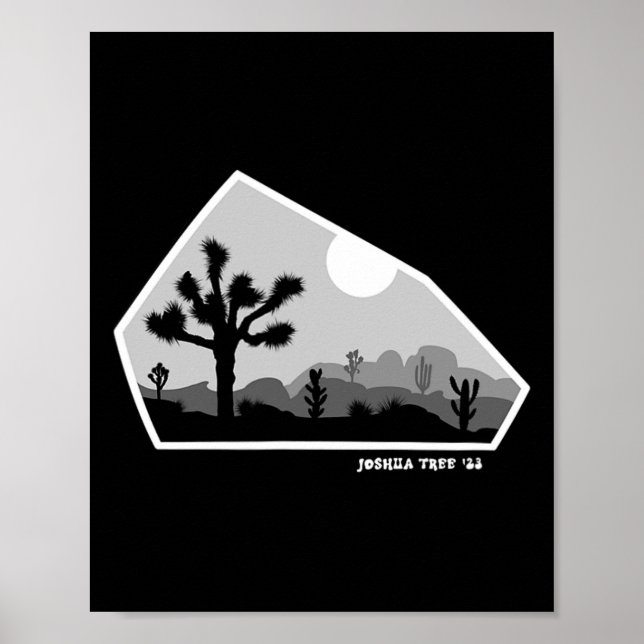 Póster Joshua Tree Retro Boulder Oscuro  (Frente)